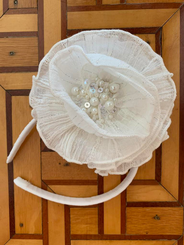 White Sparkle Tulle Headband