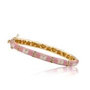 Twin Stars Pink Cubic Zirconia Butterfly Bangle